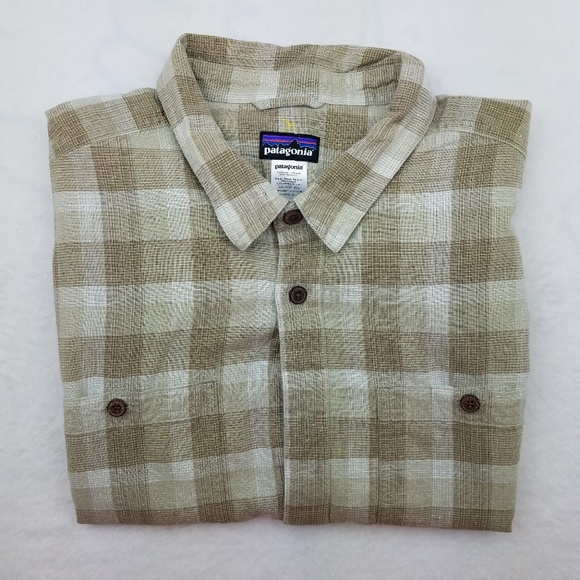 Patagonia Other - Patagonia Plaid Hemp Short Sleeve Shirt Large
